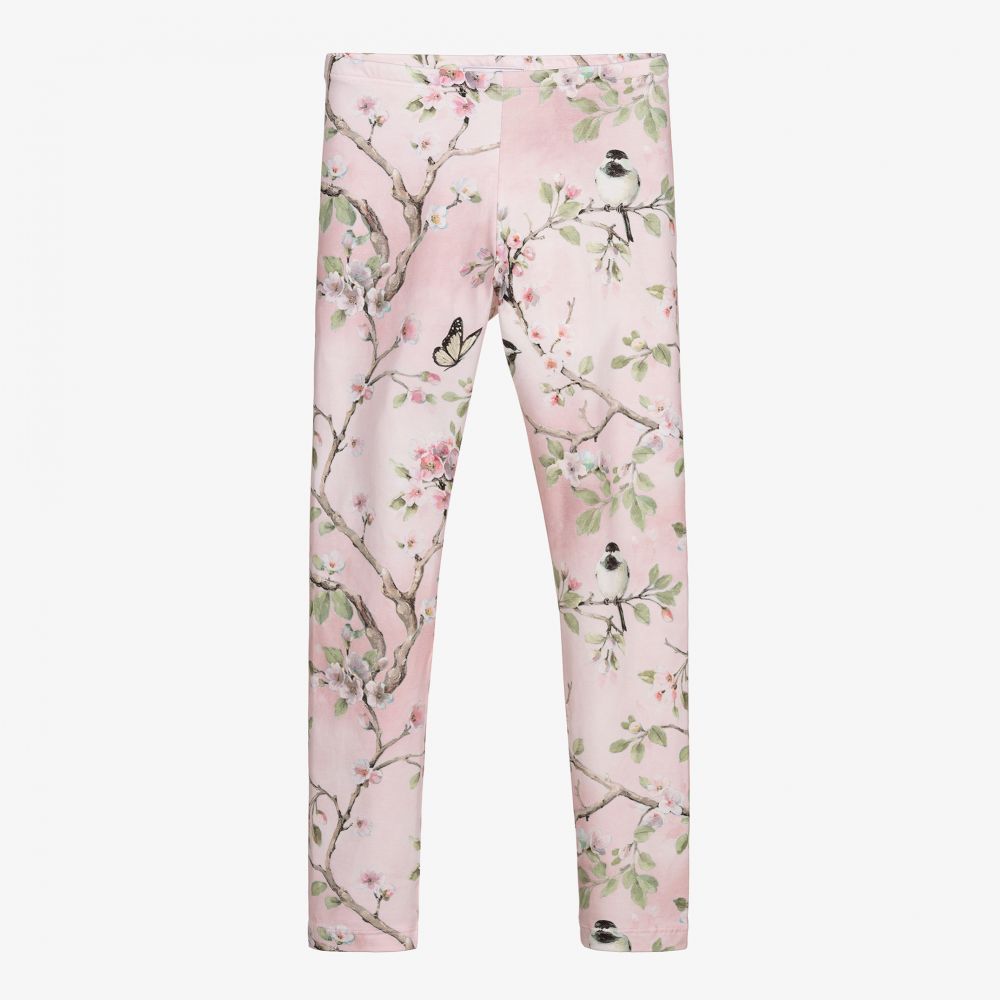 Monnalisa - Teen Pink Floral Leggings | Childrensalon