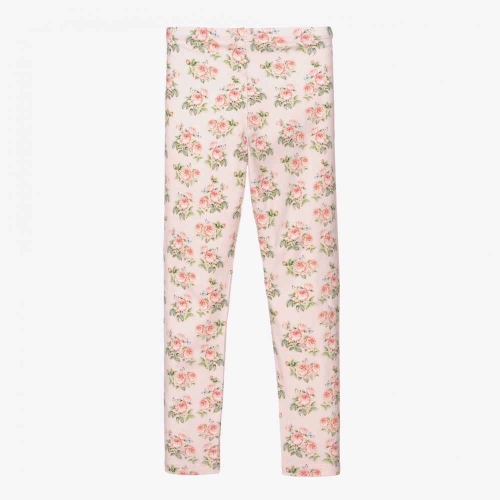 Monnalisa-Teen Pink Floral Leggings | Childrensalon Outlet