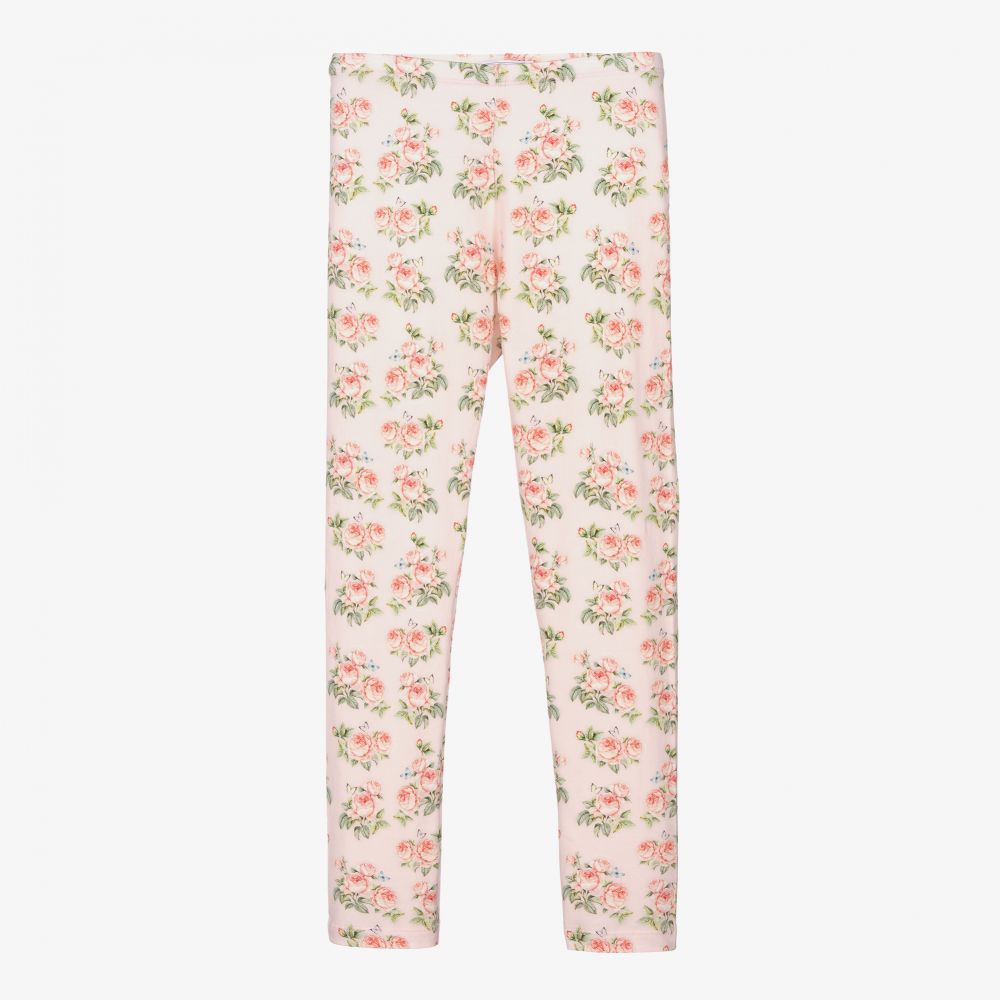 Monnalisa - Teen Pink Floral Leggings | Childrensalon