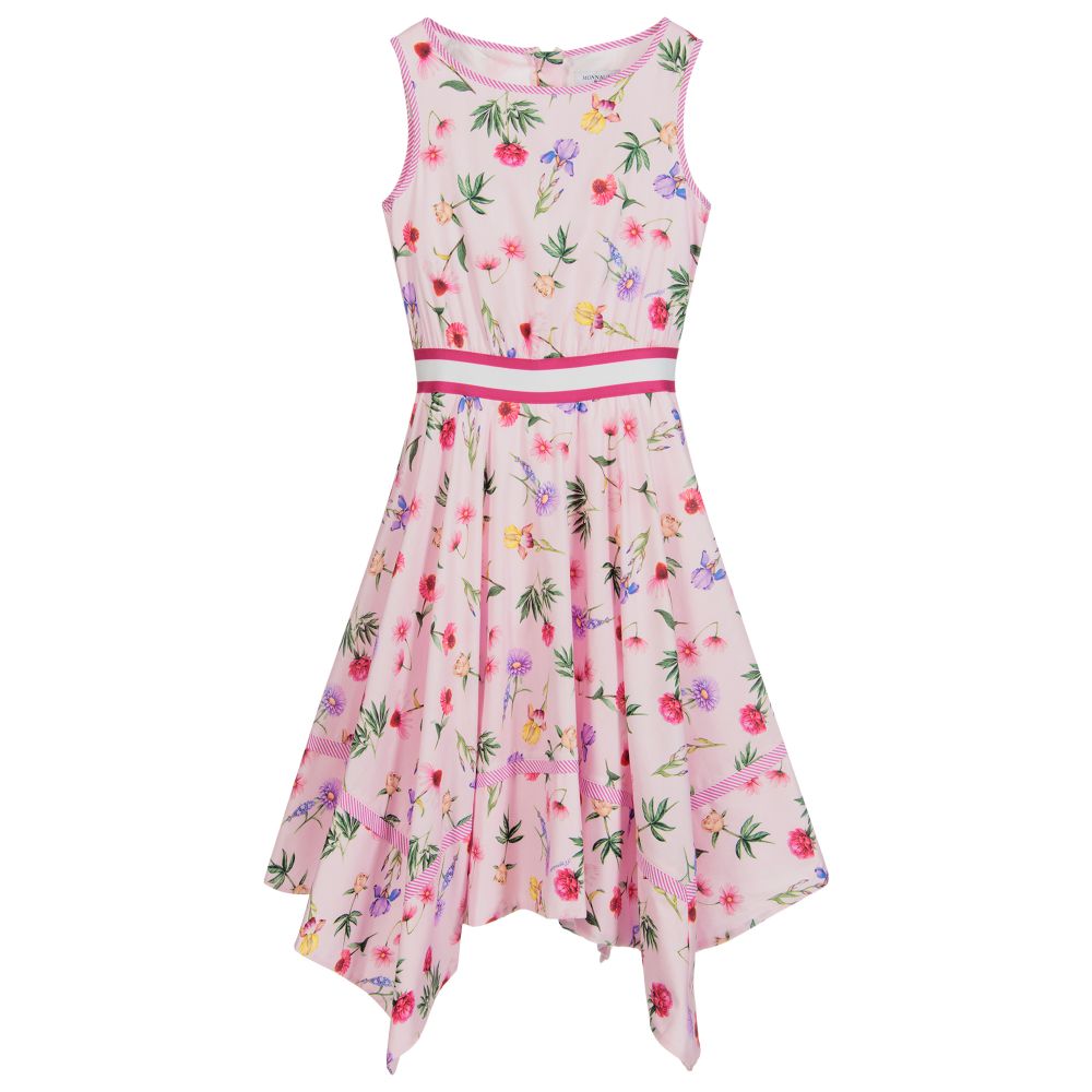 Monnalisa - Robe midi fleurie rose Ado | Childrensalon