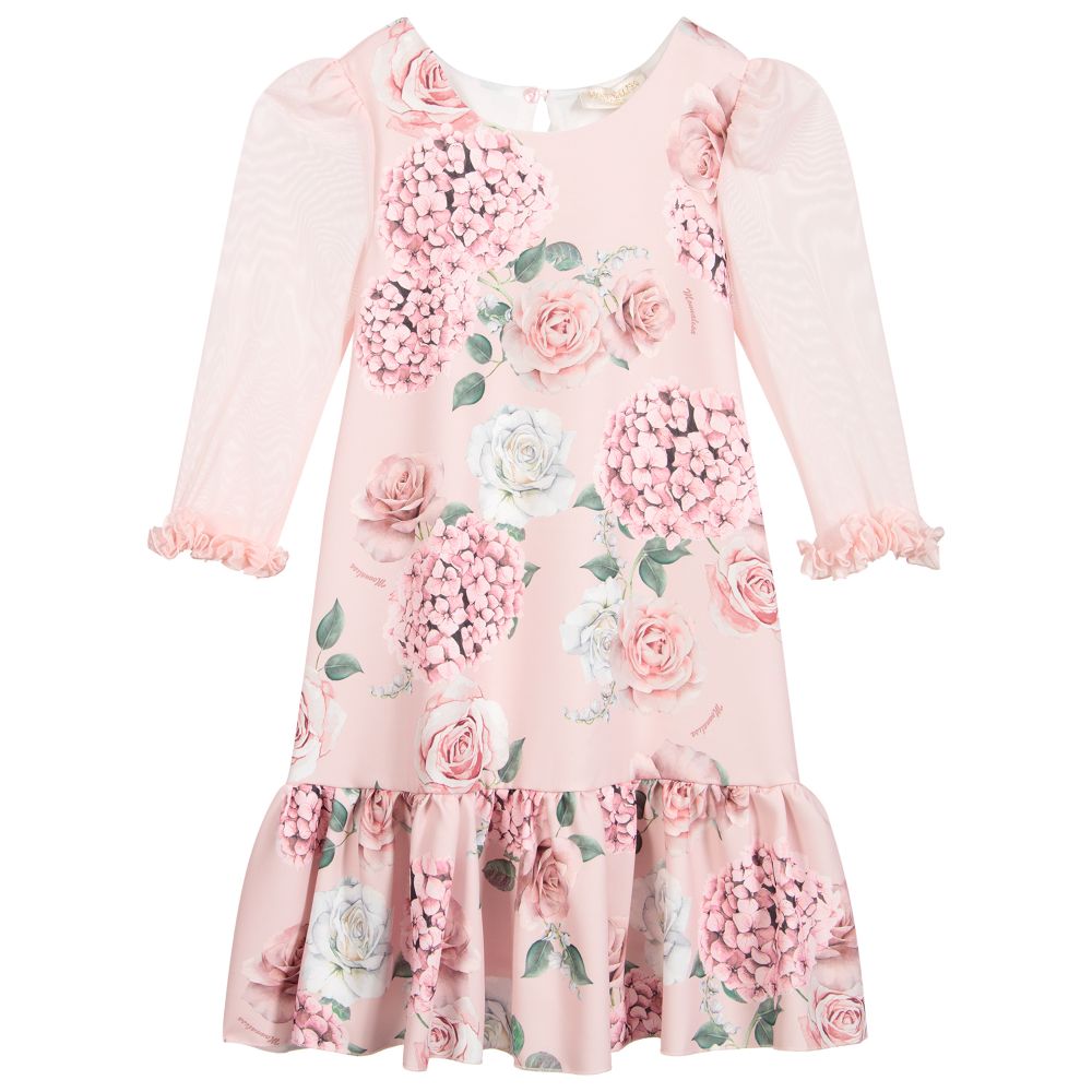 Monnalisa Chic-Teen Pink Floral Shift Dress | Childrensalon Outlet