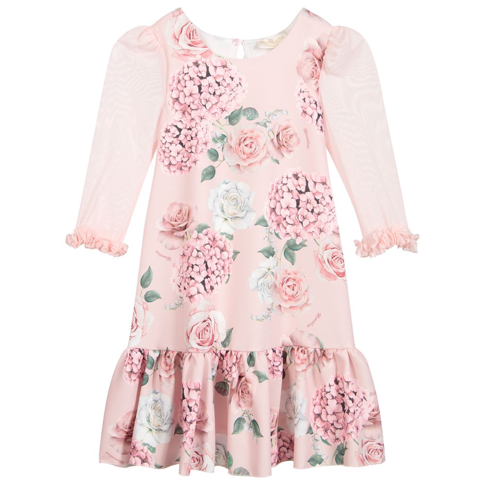 Monnalisa Chic - Robe droite fleurie rose Ado | Childrensalon