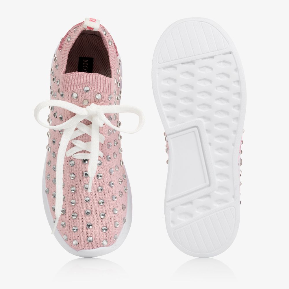 Pink knit trainers shop