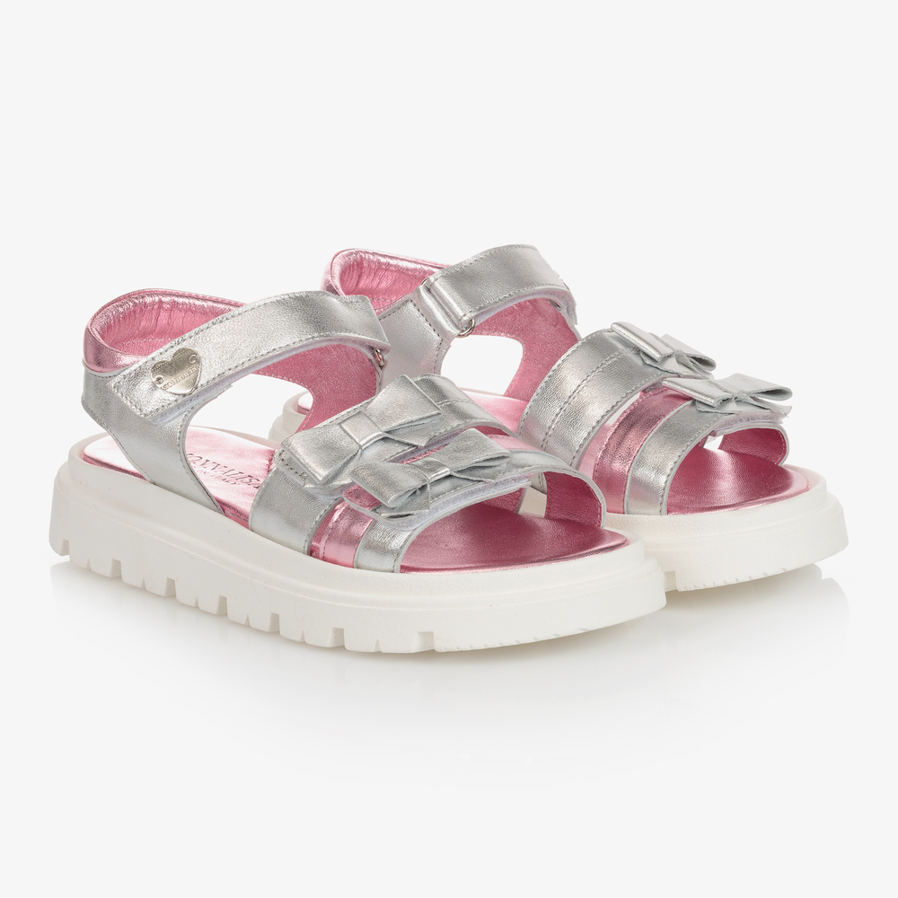 Monnalisa - Rosa Teen Ledersandalen | Childrensalon