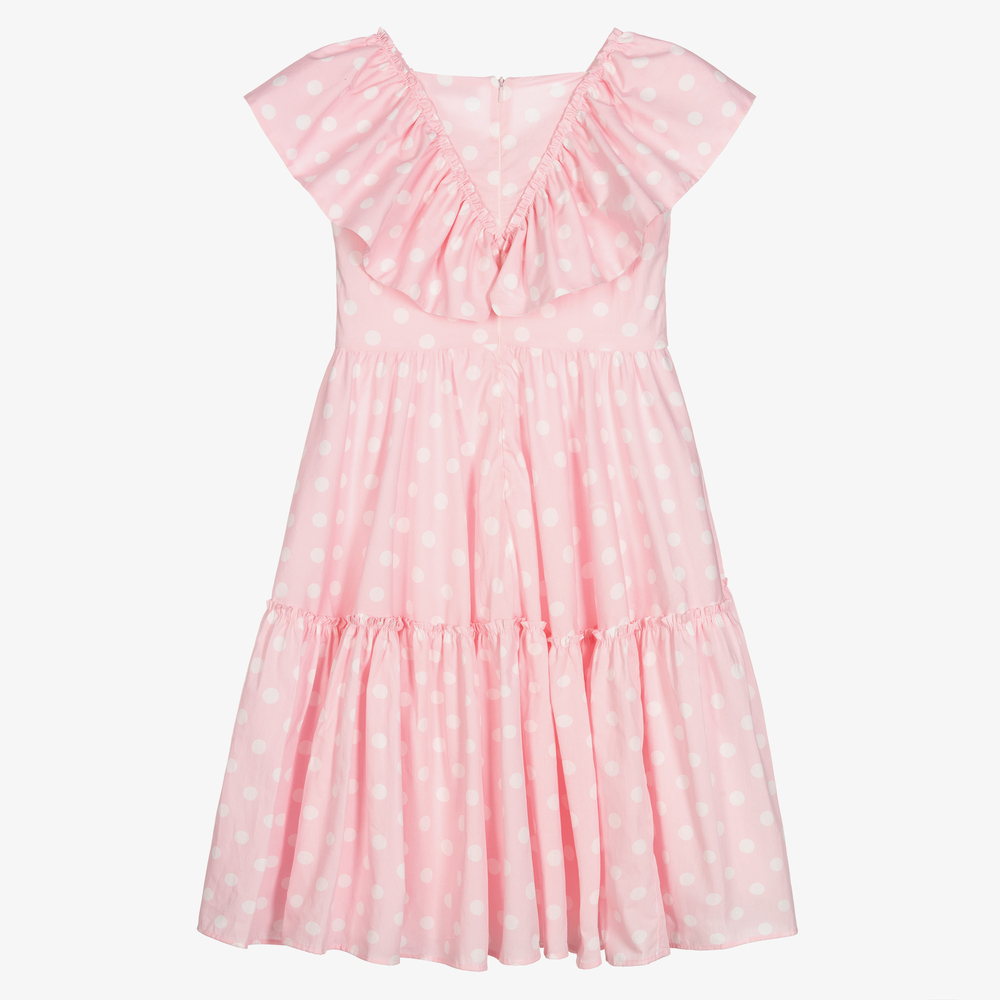 Monnalisa-Розовое платье в горох для подростков | Childrensalon Outlet