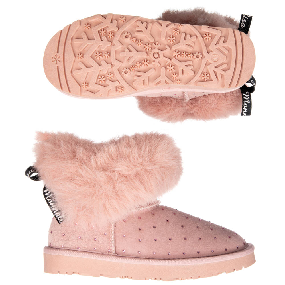 Monnalisa-Teen Pink Suede Ankle Boots | Childrensalon Outlet