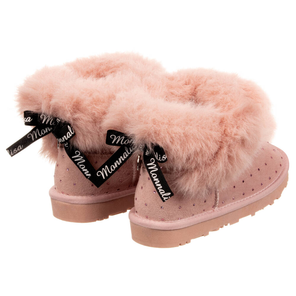 Monnalisa-Teen Pink Suede Ankle Boots | Childrensalon Outlet