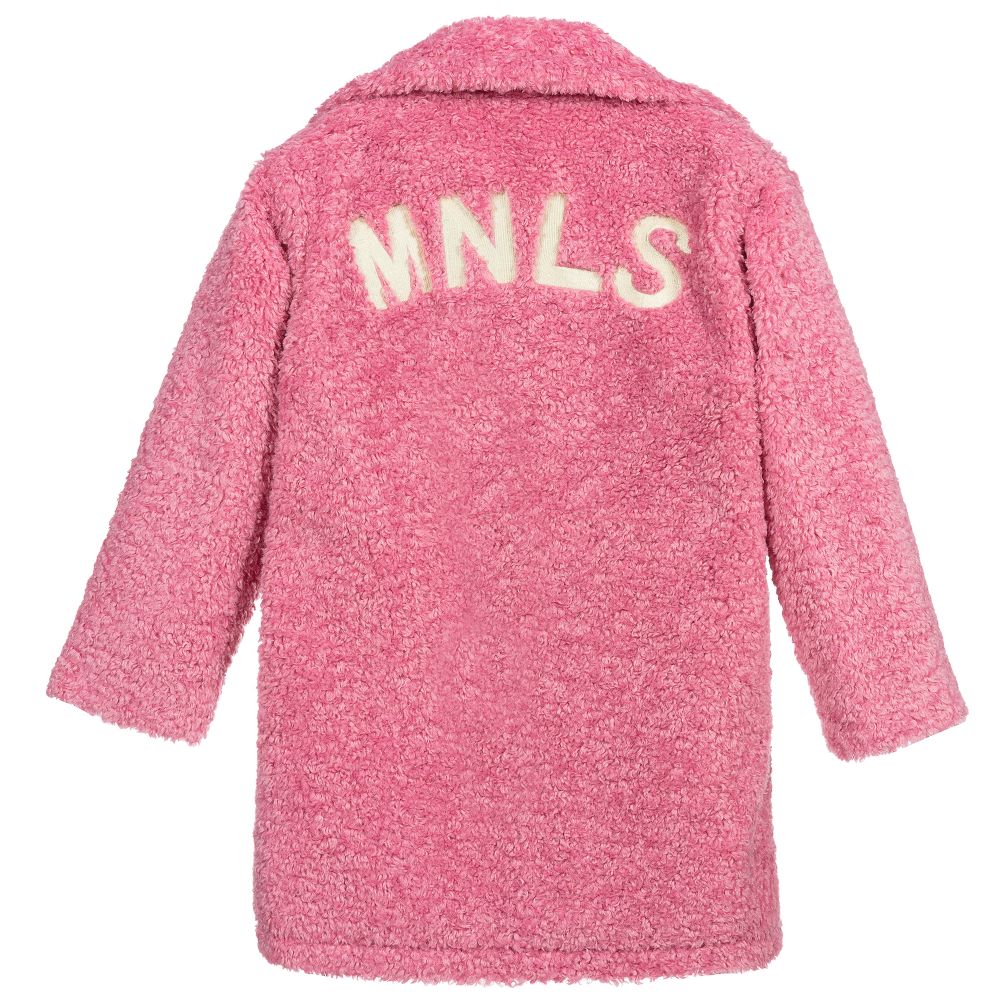 Girls pink teddy 2025 coat