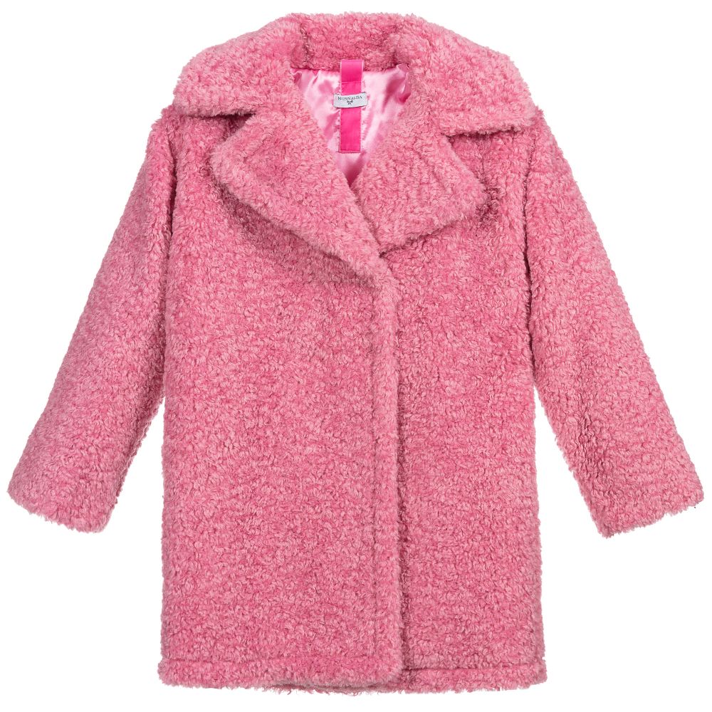 Monnalisa - Teen Pink Teddy Coat | Childrensalon