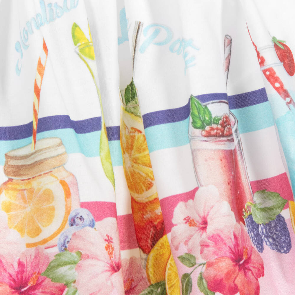 Monnalisa-Teen Pink & Yellow Cotton Skirt | Childrensalon Outlet