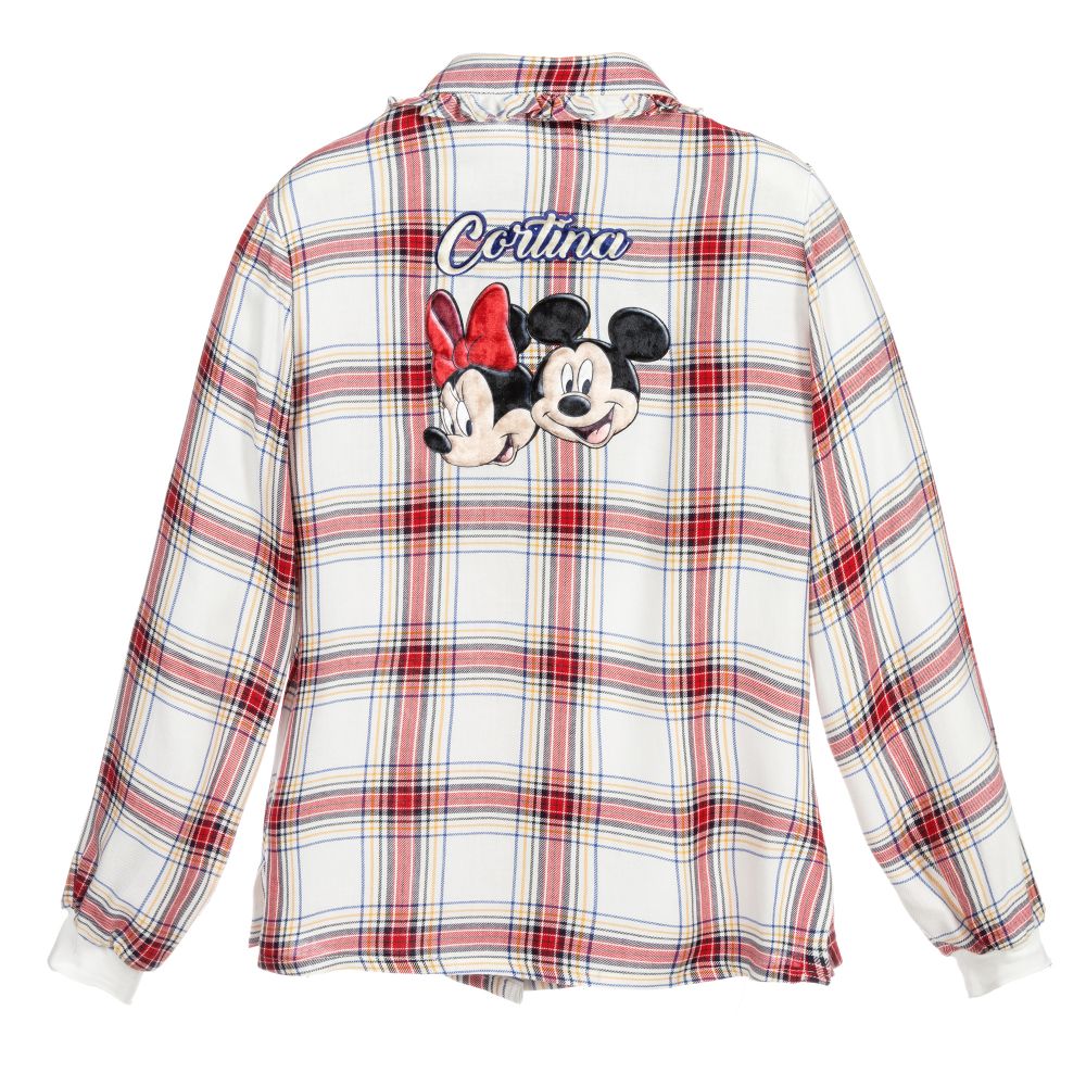 Monnalisa-Teen Red Check Disney Blouse | Childrensalon Outlet