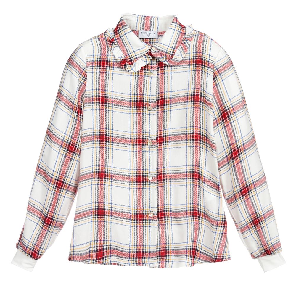 Monnalisa - Teen Red Check Disney Blouse | Childrensalon