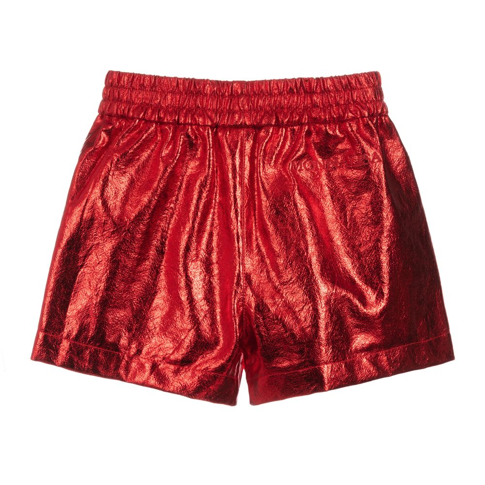 Shiny red shorts discount