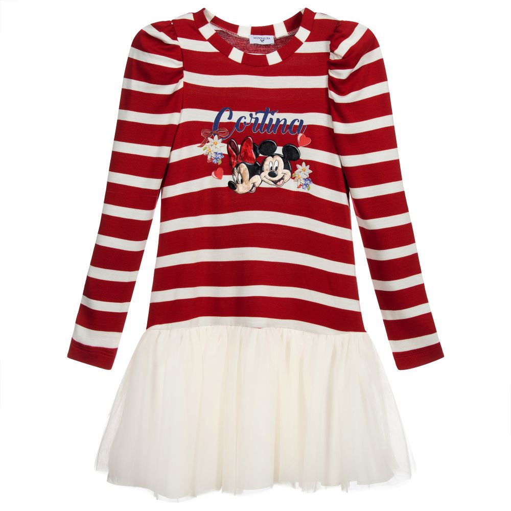 Monnalisa - Teen Red Stripe Disney Dress | Childrensalon