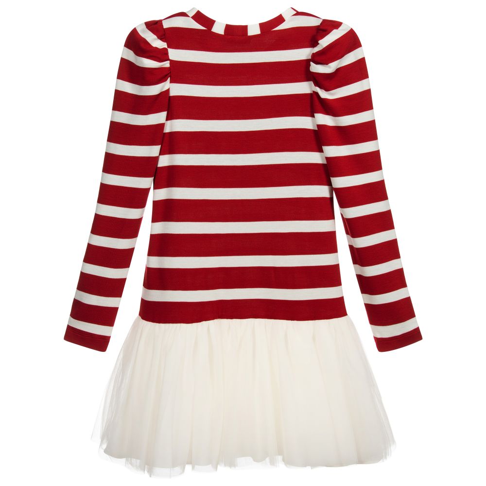 Monnalisa-Teen Red Stripe Disney Dress | Childrensalon Outlet
