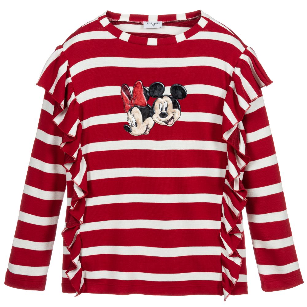 Monnalisa - Teen Red Striped Disney Top | Childrensalon