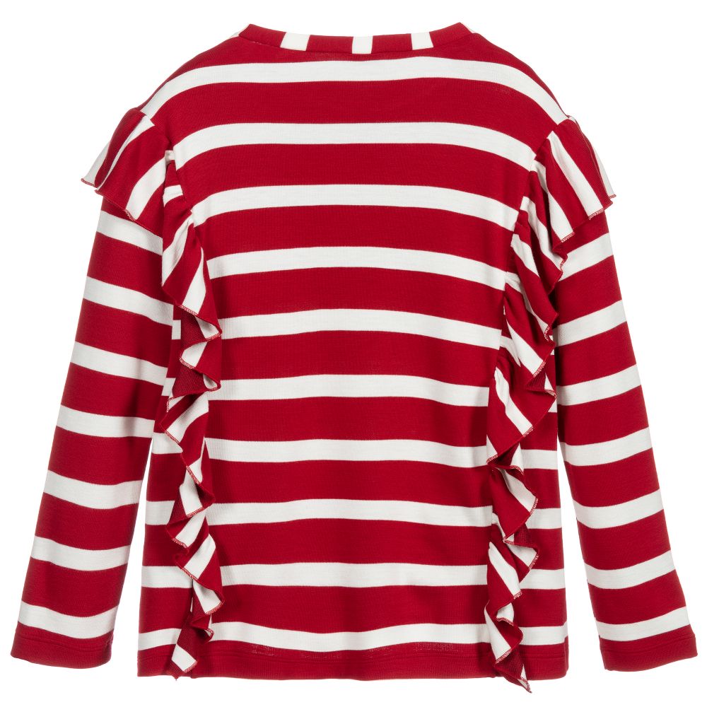 Monnalisa-Teen Red Striped Disney Top | Childrensalon Outlet