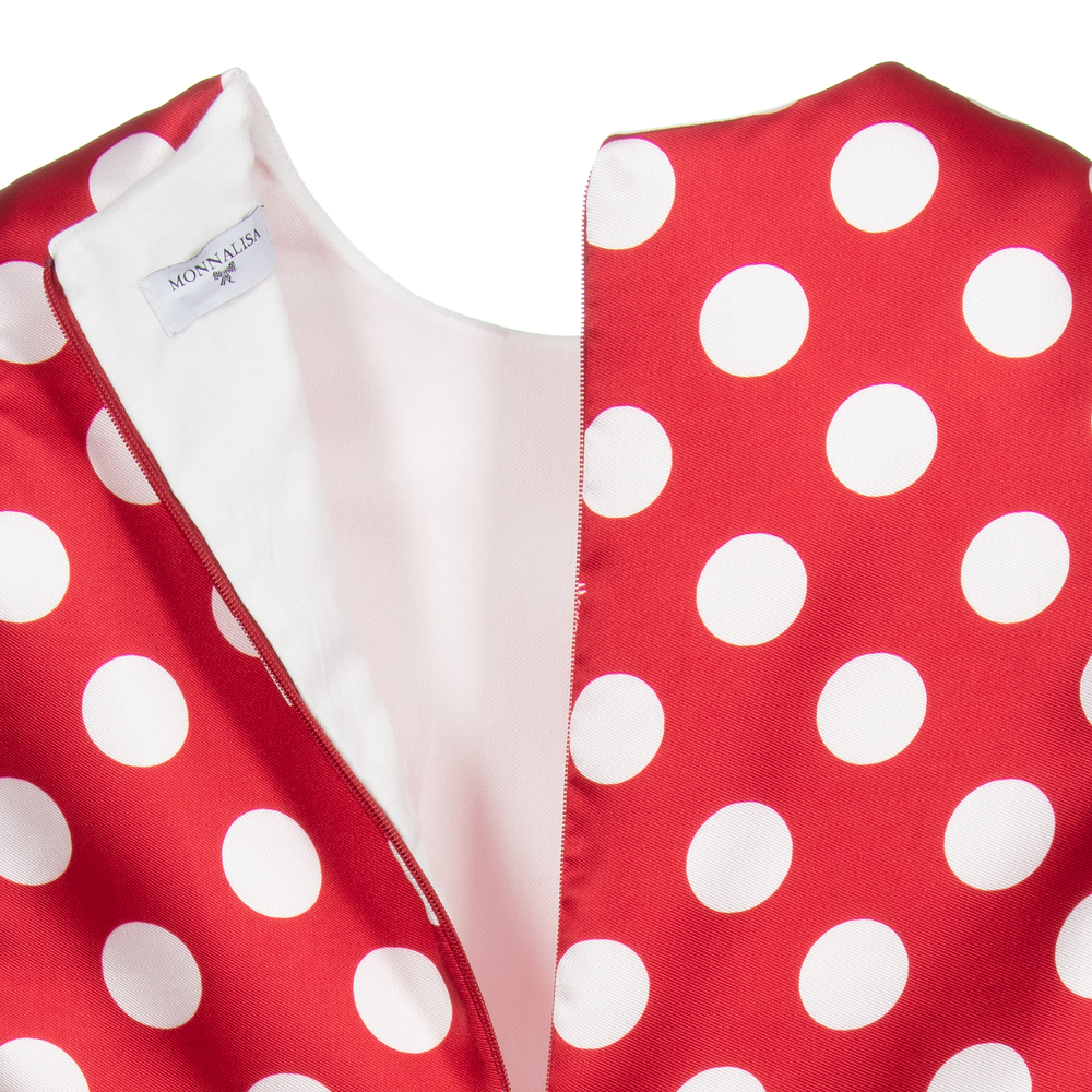Monnalisa-Красное платье в белый горошек для подростков | Childrensalon Outlet