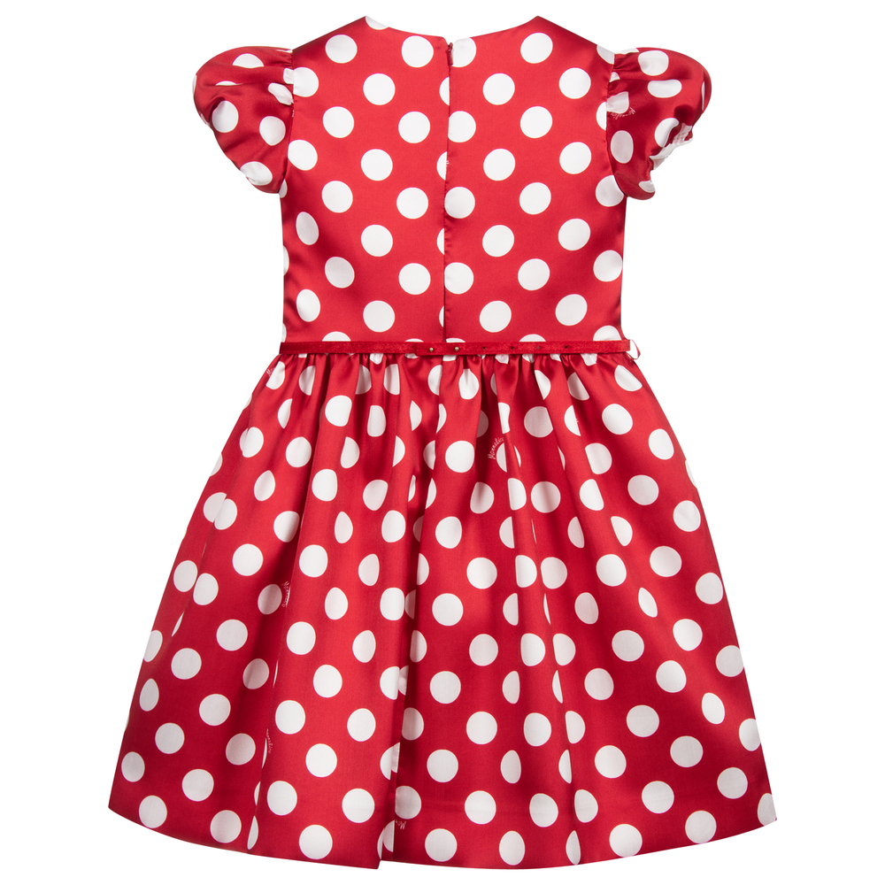 Monnalisa Robe rouge et blanche a pois Ado