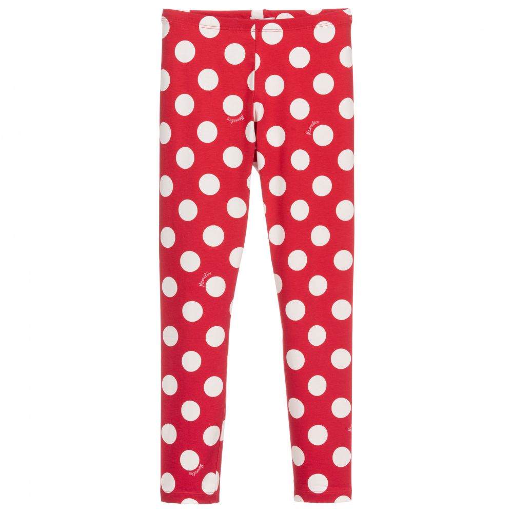 Monnalisa Teen Red White Dot Leggings Childrensalon Outlet