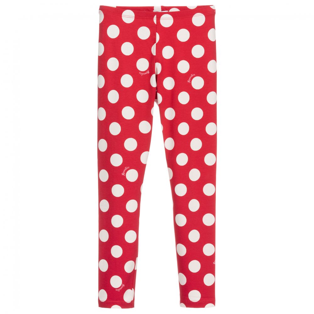 Monnalisa - Teen Red & White Dot Leggings | Childrensalon