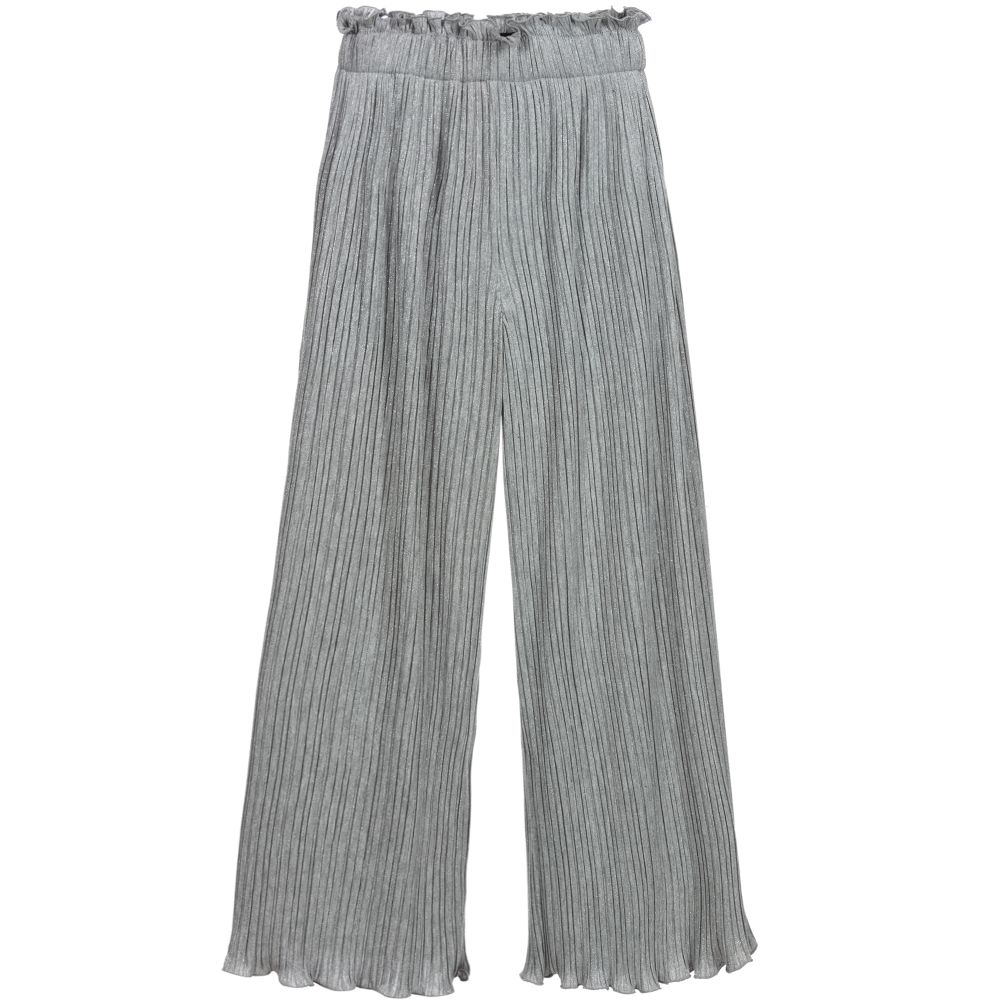 Monnalisa - Teen Silver Pleated Trousers | Childrensalon