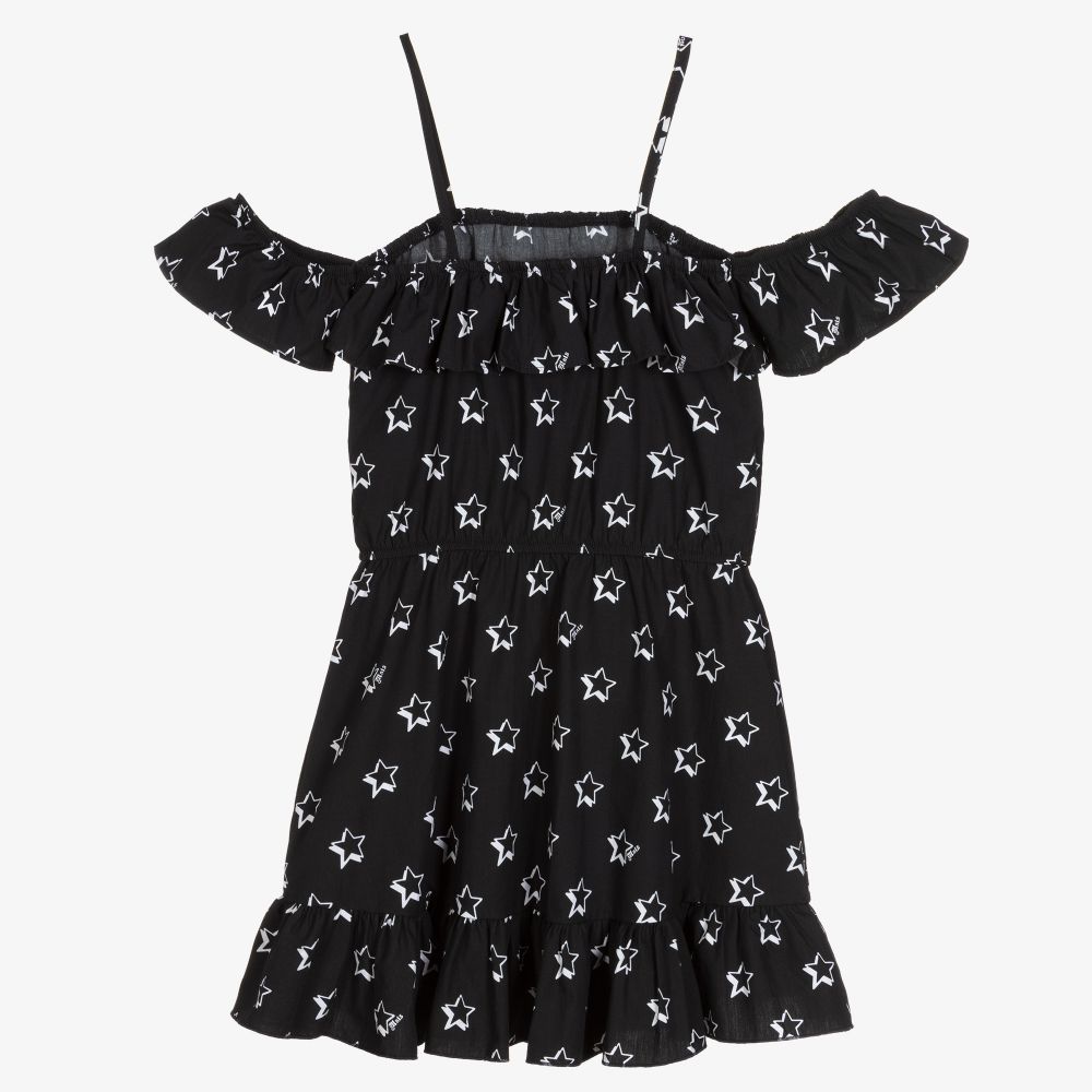 Monnalisa-Черное хлопковое платье для подростков | Childrensalon Outlet