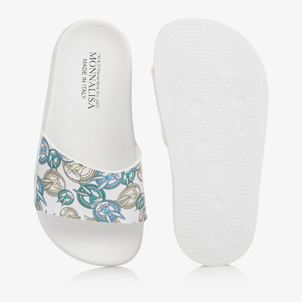 Monnalisa-Teen White Bugs Bunny Sliders | Childrensalon Outlet