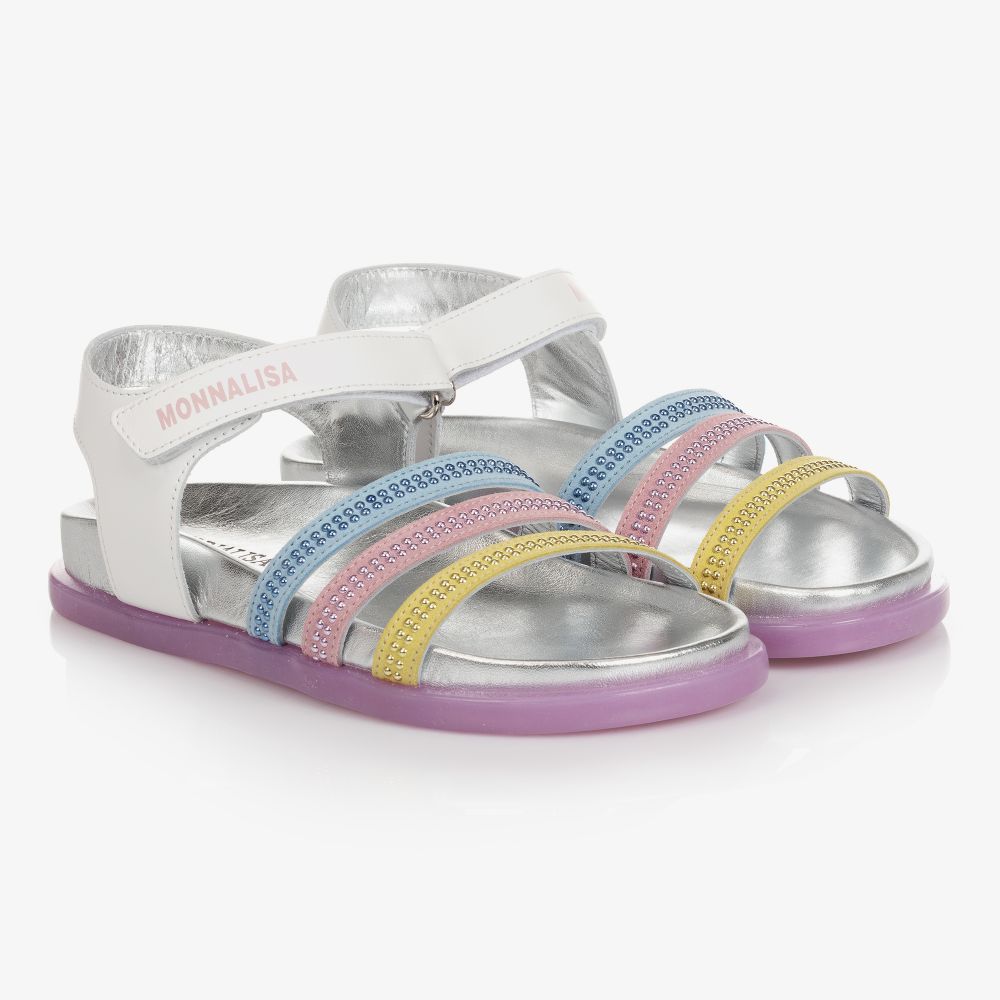 Monnalisa-Teen White Leather Sandals | Childrensalon Outlet