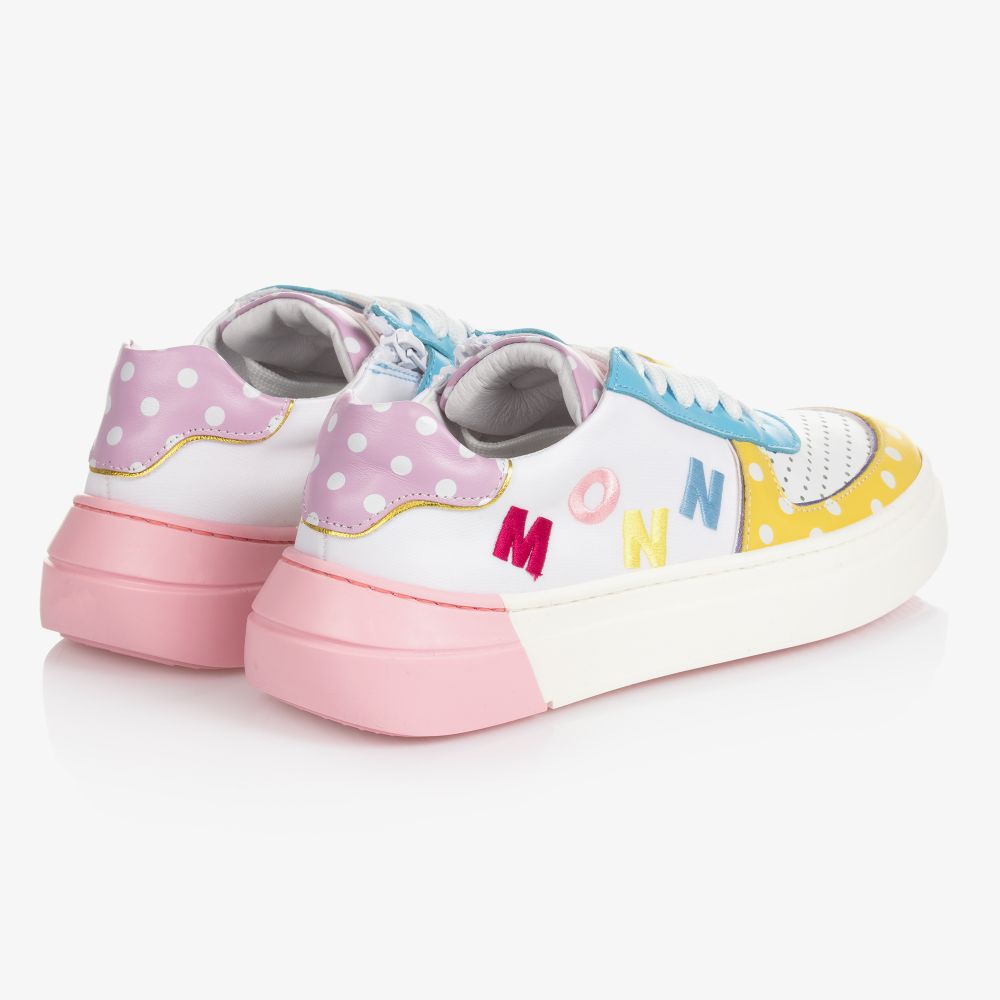 Monnalisa-Teen White Leather Trainers | Childrensalon Outlet