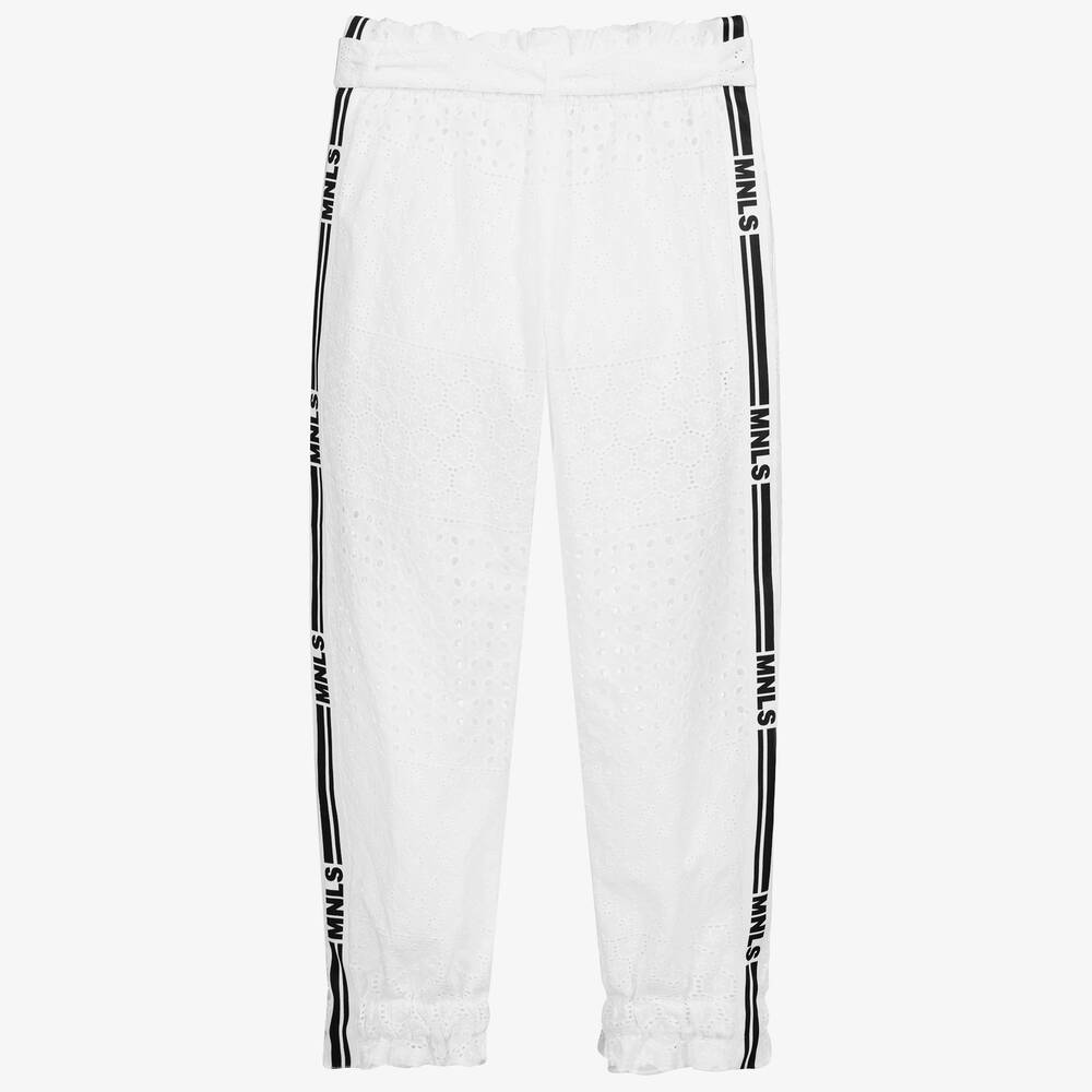 Monnalisa-Белые брюки с полосой для подростков | Childrensalon Outlet