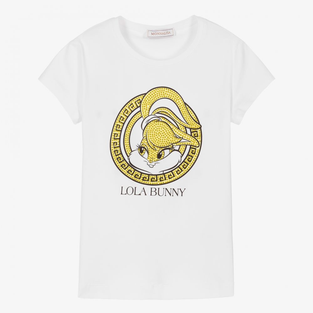Monnalisa-Teen White Lola Bunny T-Shirt | Childrensalon Outlet