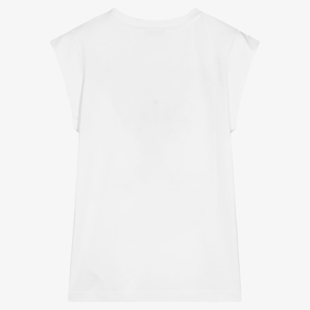 Monnalisa-Teen White Mickey Mouse Top | Childrensalon Outlet