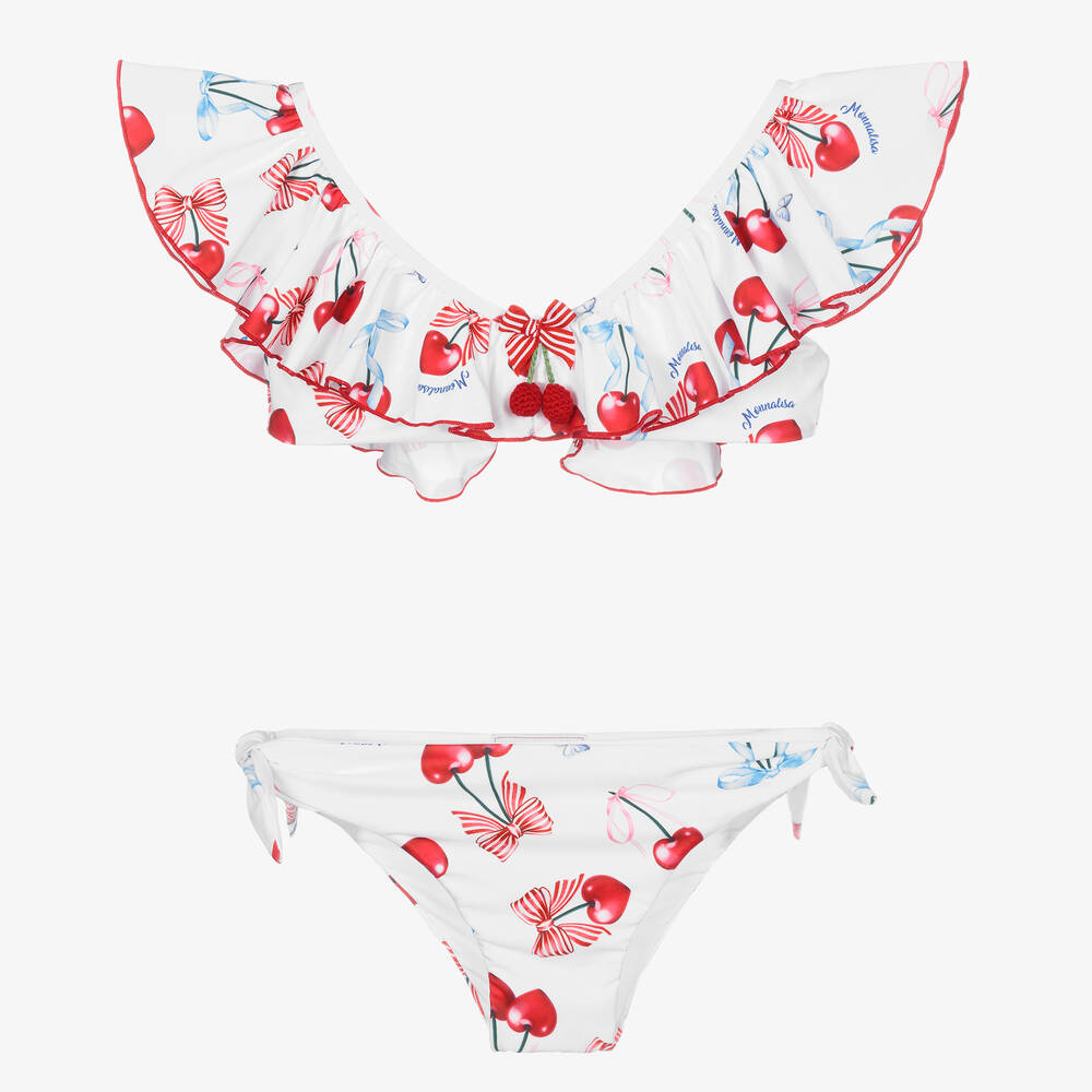 Monnalisa - Bikini blanc/rouge Cerises Ado | Childrensalon