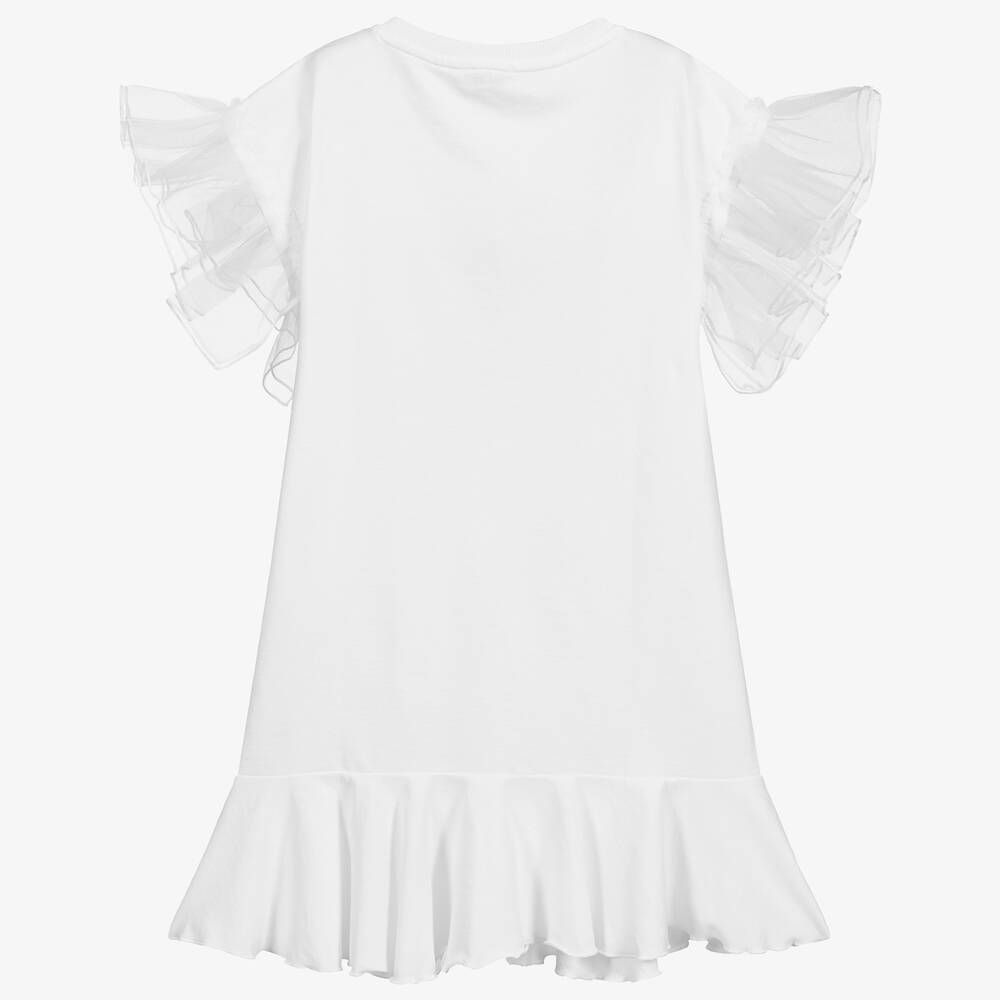 Monnalisa-Teen White Strawberry Dress | Childrensalon Outlet