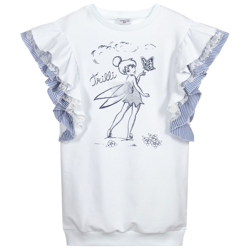 Monnalisa - Teen White Tinkerbell T-Shirt | Childrensalon