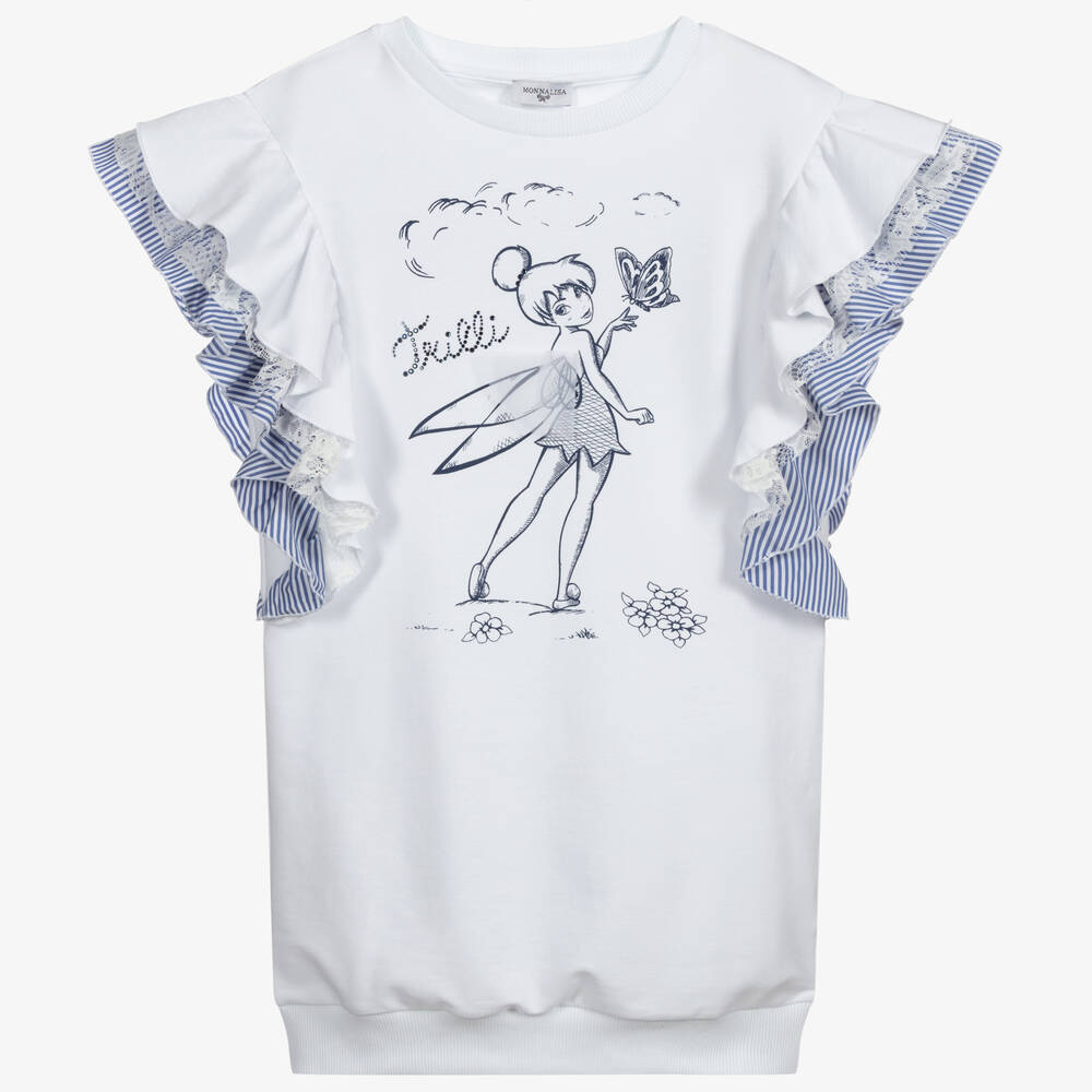 Monnalisa-Белая футболка с феей Динь-Динь для подростков | Childrensalon Outlet