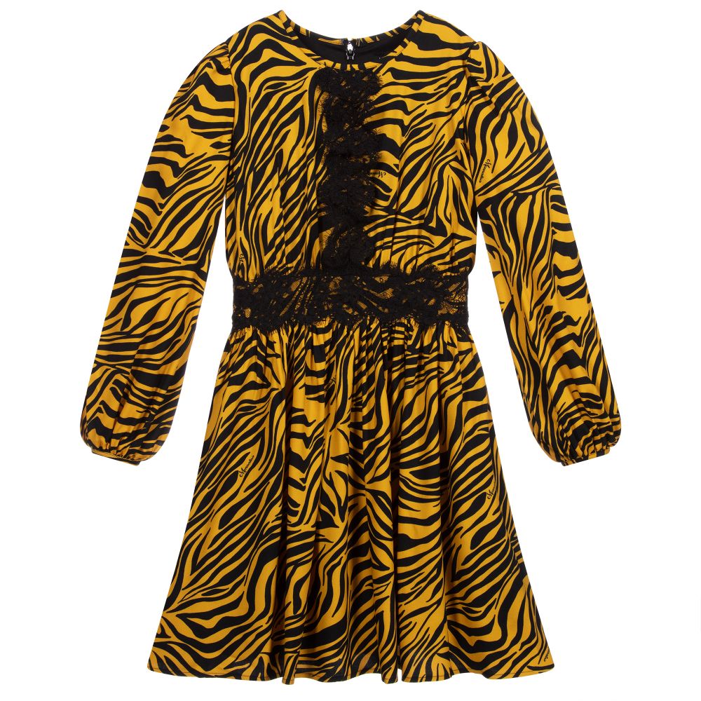 Monnalisa - Teen Yellow Zebra Print Dress  | Childrensalon