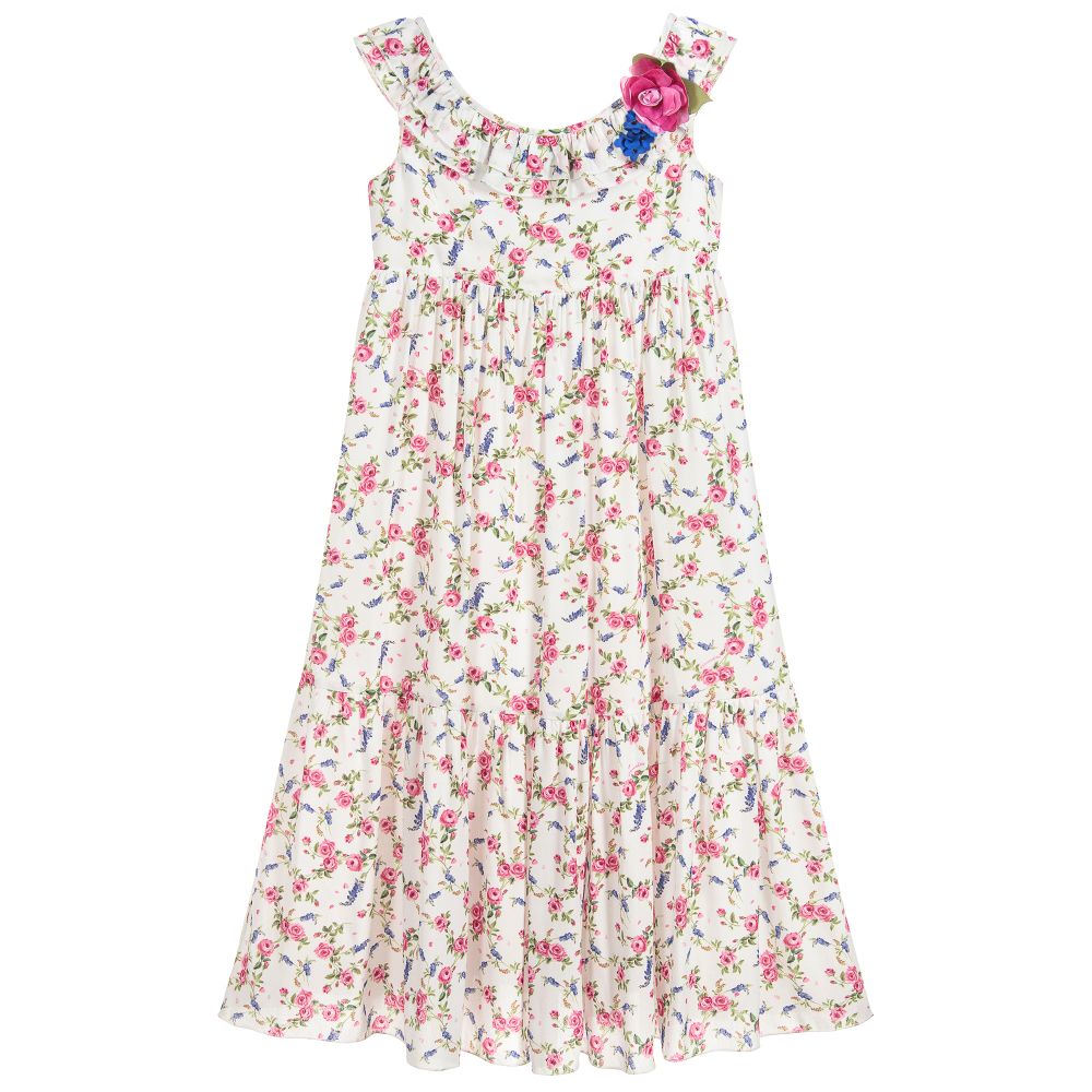 Monnalisa - Viscose Floral Maxi Dress | Childrensalon