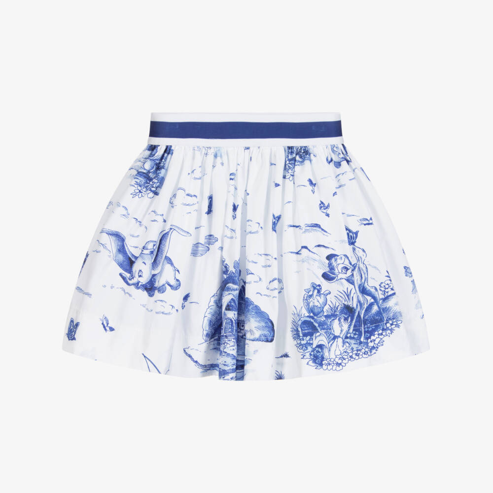 Monnalisa-White & Blue Disney Skirt | Childrensalon Outlet