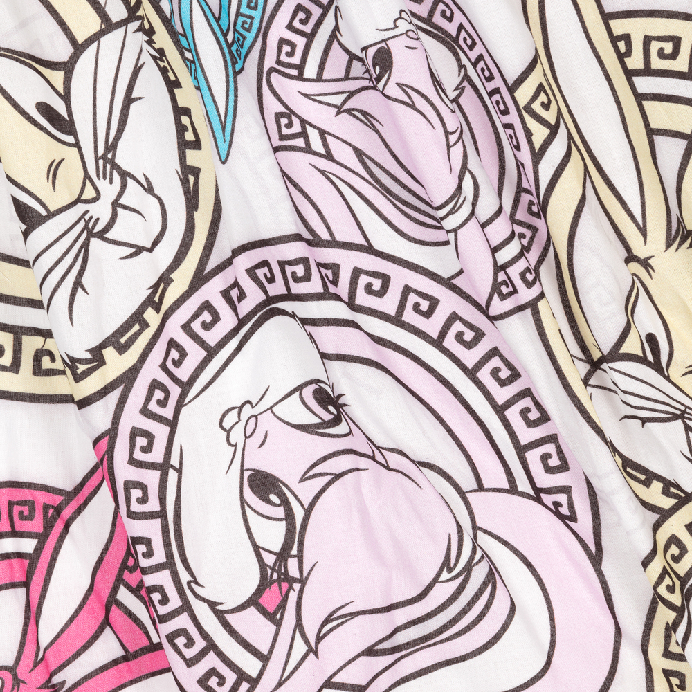 Monnalisa-Белое платье с Багзом Банни и Лолой | Childrensalon Outlet