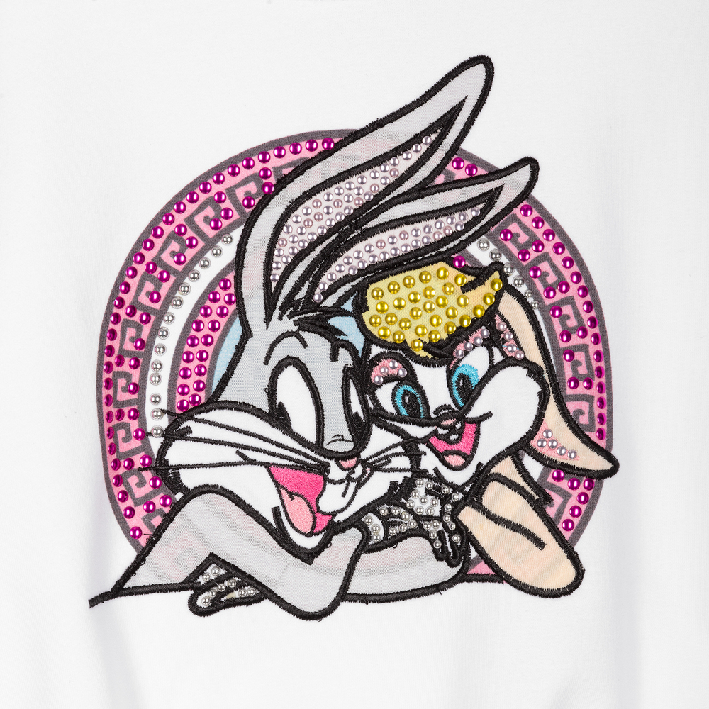 Monnalisa Bugs & Lola Bunny-motif Cotton Bomber Jacket - Farfetch