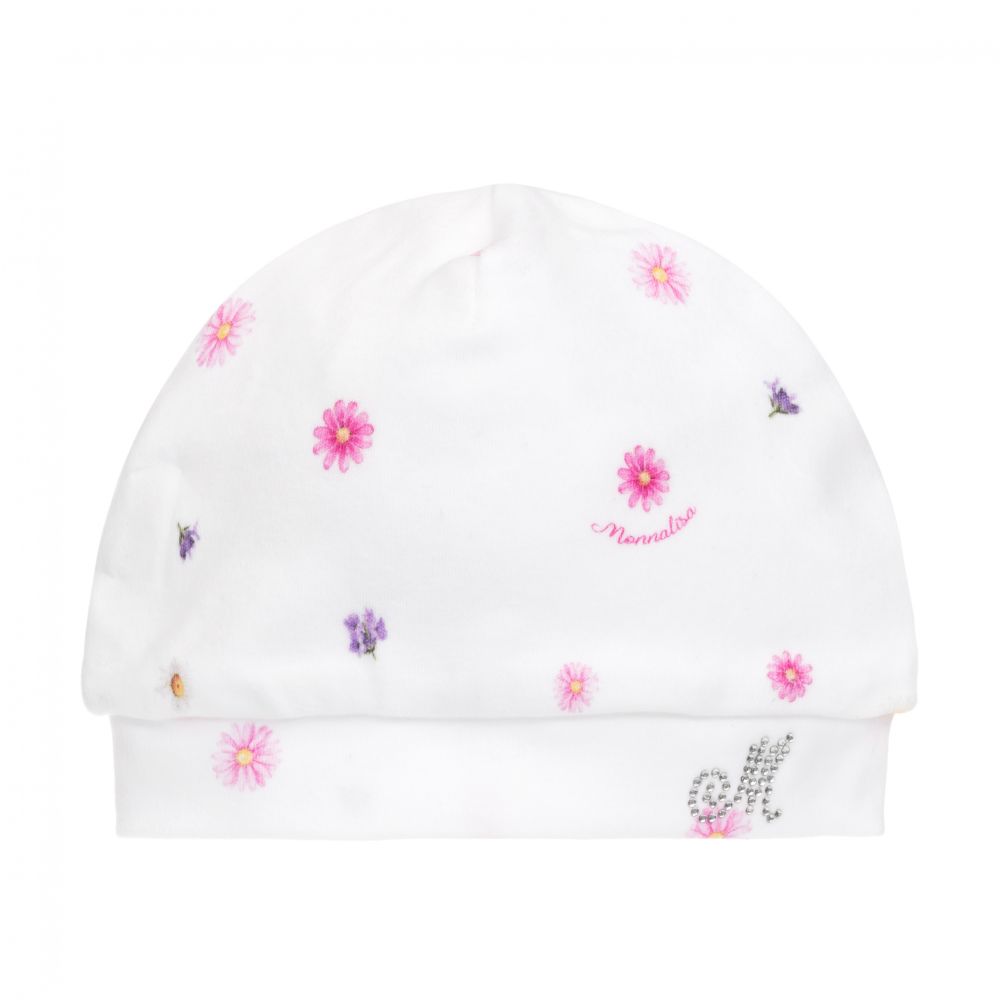 Monnalisa - Bonnet blanc en coton Bébé | Childrensalon