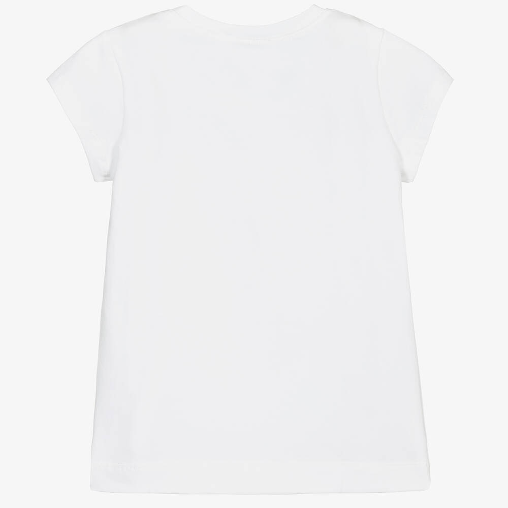 Monnalisa-White Cotton Bambi T-Shirt | Childrensalon Outlet