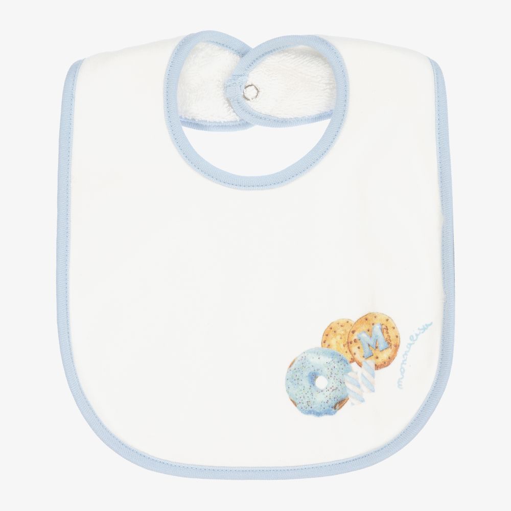 Monnalisa-Белый хлопковый слюнявчик | Childrensalon Outlet