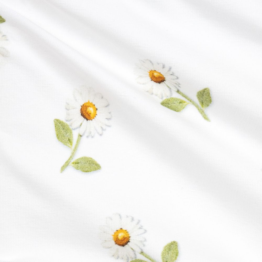 Monnalisa-ليغنغز قطن لون أبيض بطبعة الأقحوان | Childrensalon Outlet