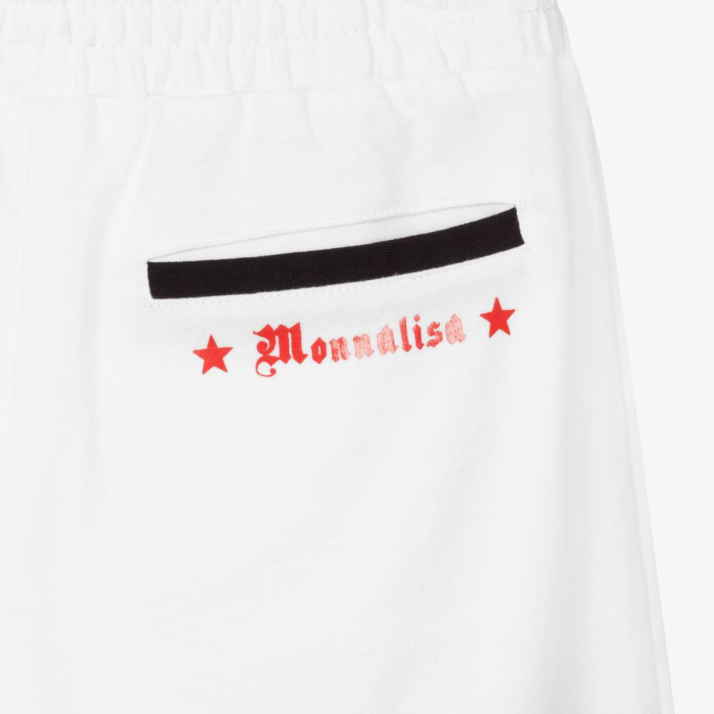 Monnalisa-Белые шорты из хлопкового джерси | Childrensalon Outlet