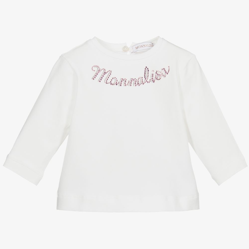 Monnalisa - Haut blanc en coton | Childrensalon