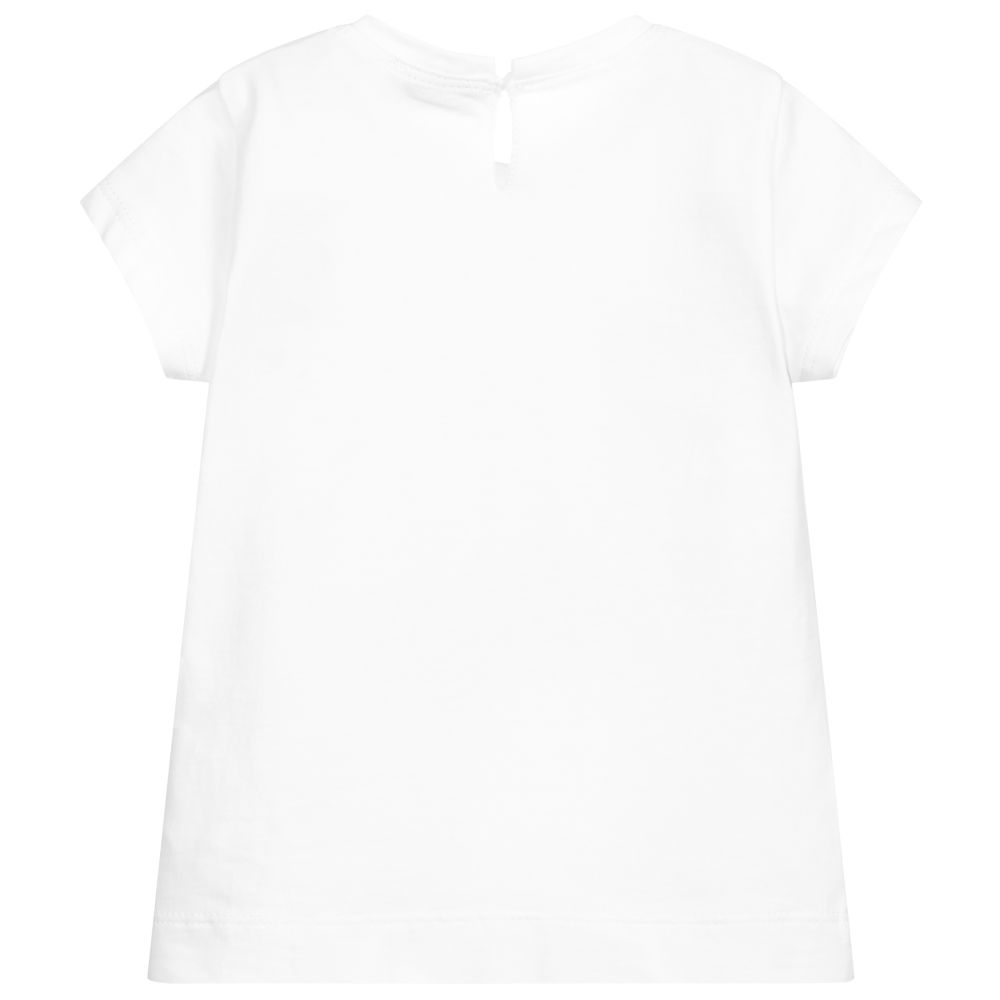 Monnalisa Бебе-Белая футболка c Дэйзи Дак | Childrensalon Outlet