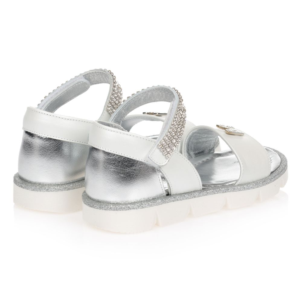 Monnalisa-White Diamanté Sandals | Childrensalon Outlet